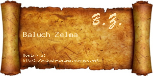 Baluch Zelma névjegykártya
